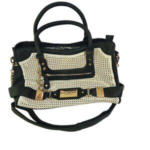 Marc New York By Andrew Marc Top Handle Crossbody Black White Satchel Bag